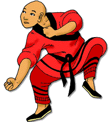 Shaolin monk practicing quanfa © 1996 Bagnas